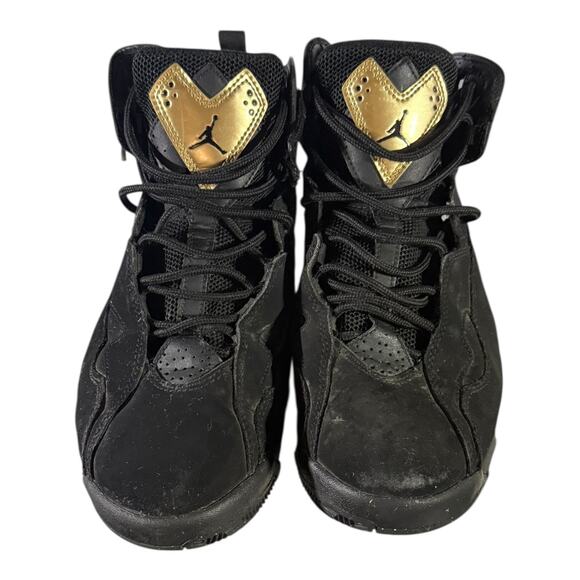 Air Jordan 7 True Flight Retro Sneaker Men’s Size 8 Black Gold Basketball - Picture 3 of 8